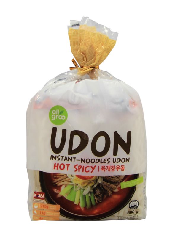 Allgroo Instant Udon Noodles Hot Spicy 3x230gr